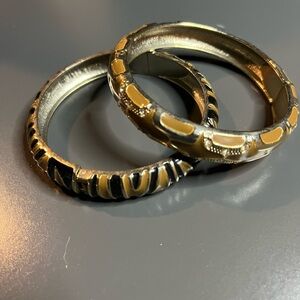 Bundle of Two Black & Golden Yellow Clamp Bracelets